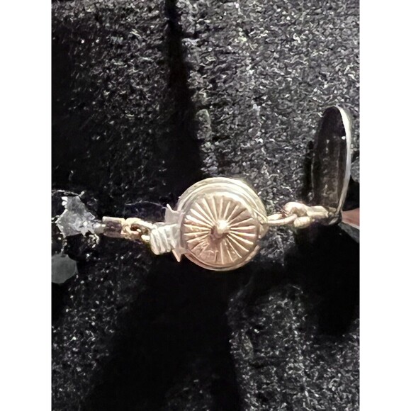 Vintage Rachel Abroms Choker Necklace Black Crystals Turquoise Pendant 14.5” - Picture 7 of 9